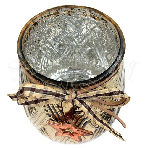 Lampion szklany `Golden Christmas`